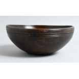 A TURNED WOOD SALAD BOWL 10ins diameter.