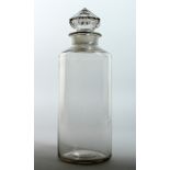 A PLAIN GLASS CHEMIST JAR AND COVER. 12ins high.