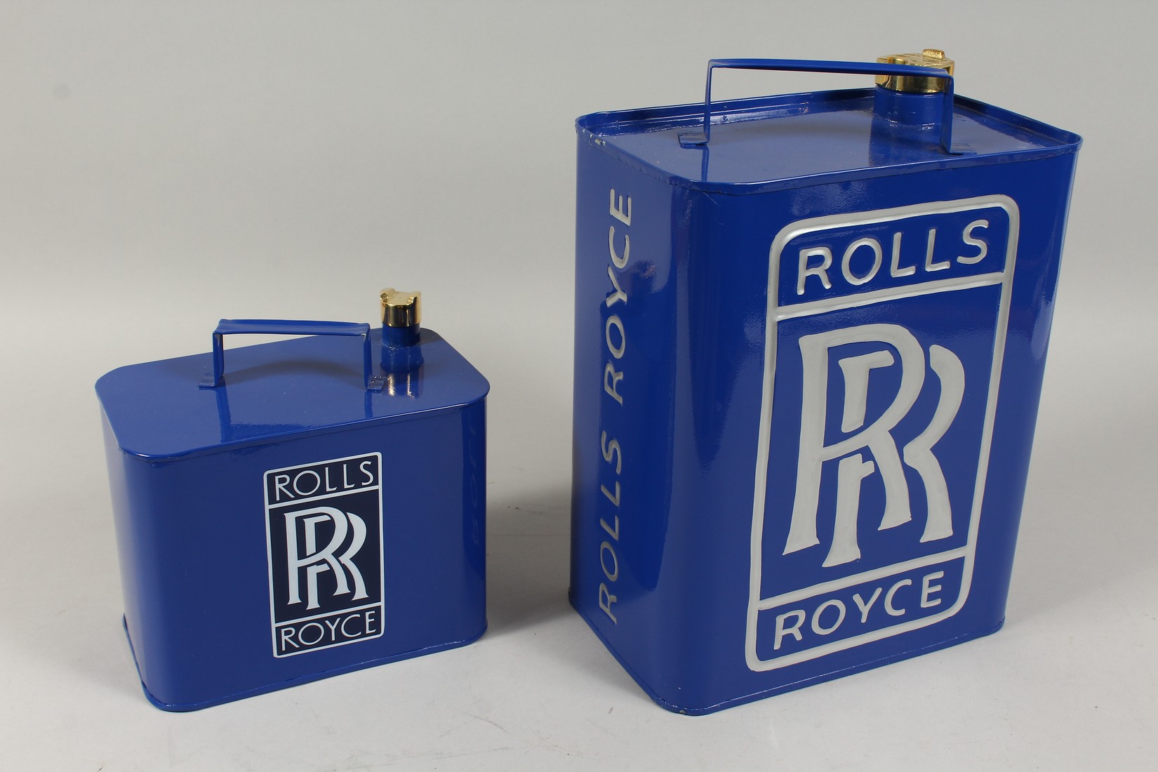 TWO "ROLLS ROYCE" BLUE TIN JERRY CANS. - Image 2 of 2