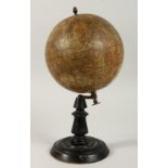 A TERRESTRIAL GLOBE ON STAND, by J Forest., Rue de Buei 17, Legend. 7ins diameter