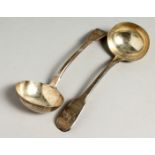 A PAIR OF GEORGE III SAUCE LADLES. London,1819, maker S.R.