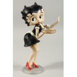 A PAINTED CAST IRON FIGURE OF BETTY BOOP. 12ins high.