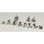 TEN PAIRS OF STAINLESS STEEL CUFF LINKS