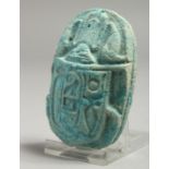 A LARGE EGYPTIAN SCARAB HEAD. 3ins.