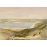 After David Roberts, 'The Sea of Tiberias', a 19th Century lithograph, hand coloured, 13.25" x 19.