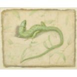 Victor Koulbak (b. 1946), 'Lizard (2007)', silverpoint and watercolour, 10" x 12.5", with Portland