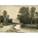 A collection of four signed engravings by John Fullwood, with a further collection of unrelated