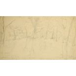 James Ward, the lake at Stone House, pencil, signed and dated and with shorthand annotations, 7.5" x