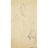 19th Century, Sketches of figures from statues, ink and pencil, 17" x 9.5", (unframed).