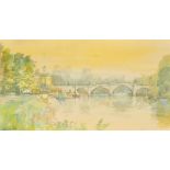 Anthony Kerr (b.1924) 'Richmond Bridge', signed, 7" x 12", along with two further works by the