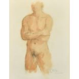 Bill Peak, 'Michael # 33' study of a male nude, pencil and watercolour, signed and dated 2.12.83,