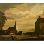 Philip Hugh Padwick (1876-1958) A village church, oil on board, with Christie's stamp and