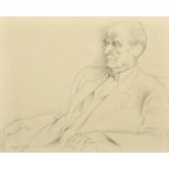 Michael Ayrton (1921-1975) Portrait of Herbert Agar, pencil on paper, signed, titled and dated 1964,