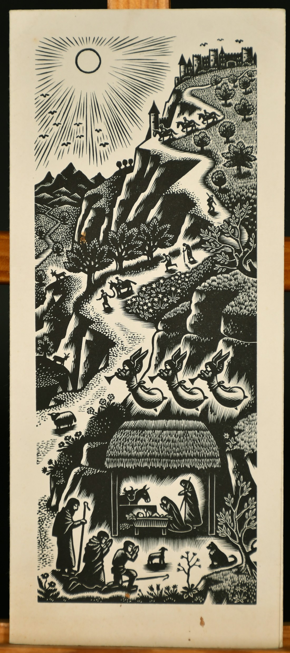 Gwenda Morgan (1908-1991) British, a nativity scene, woodblock print, forming part of Christmas - Image 2 of 3