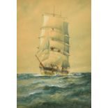 William Minshall Birchall (1884-1941) British, 'A New Zealand Clipper', watercolour, indistinctly