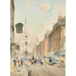 Tom Waghorn, (1900-1959) British, 'Spitalfields Market', watercolour, inscribed and titled verso,