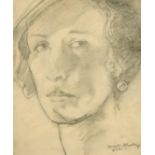 Haydn Mackey (1881-1979), British, a head study of a lady, pencil, signed and inscribed 'Wiston',