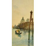 Giovanni Lavezzari (1817-1881) Italian, gondola on the Grand Canal, Venice, watercolour, signed,