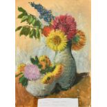 20th Century Hungarian School, a still life study of flowers, pastel, indistinctly signed, 16" x