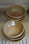 Six small Chinese terracotta bowls.