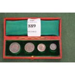 A cased set of Maundy money, 1902.