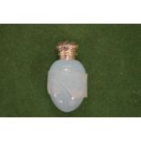 A silver mounted egg shaped scent bottle (AF).