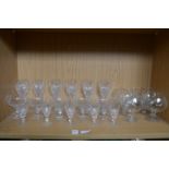 Cut glass drinking glasses.