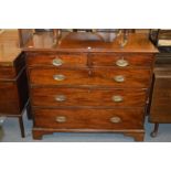 A George III mahogany chest of drawers.