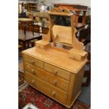 A Victorian pine dressing chest.