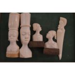 Carved African figures.