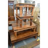 Four eastern hardwood coffee tables.