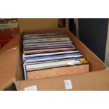A box of records.