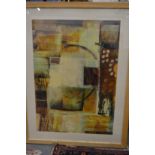 Alison Milner Gulland Abstract, oil on board, signed.