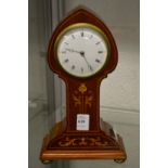 A good Art Nouveau inlaid mahogany mantle clock.