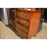 A mahogany chest of drawers.