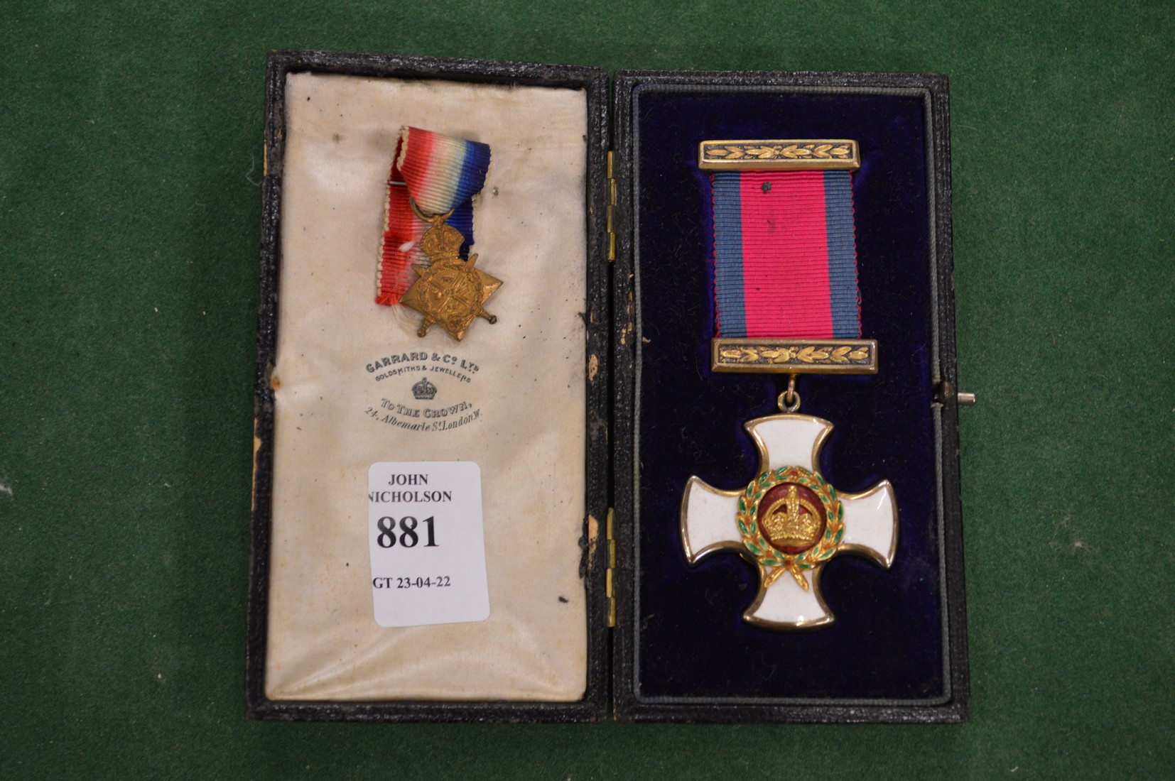 A DSO medal, boxed.