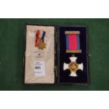 A DSO medal, boxed.