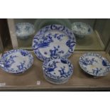 A blue and white Chinese design part service.