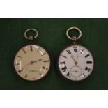 Two 19th century silver pocket watches.