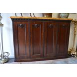 A good Regency rosewood four door side cabinet with painted marble top.