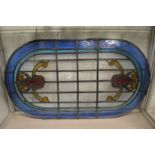 A leaded stained glass panel.