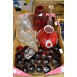 Decorative glass vases and other items.