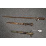 An eastern dagger and a bayonet (AF).