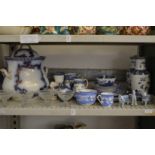 A large Rumtopf and blue and white china etc.