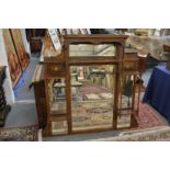 A good Victorian inlaid rosewood overmantle mirror.