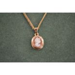 A small cameo pendant and chain.