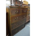 A mahogany chest of drawers.