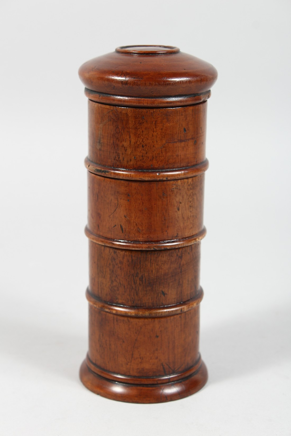 A FOUR SECTION WOODEN SPICE TOWER 7ins - Image 2 of 3