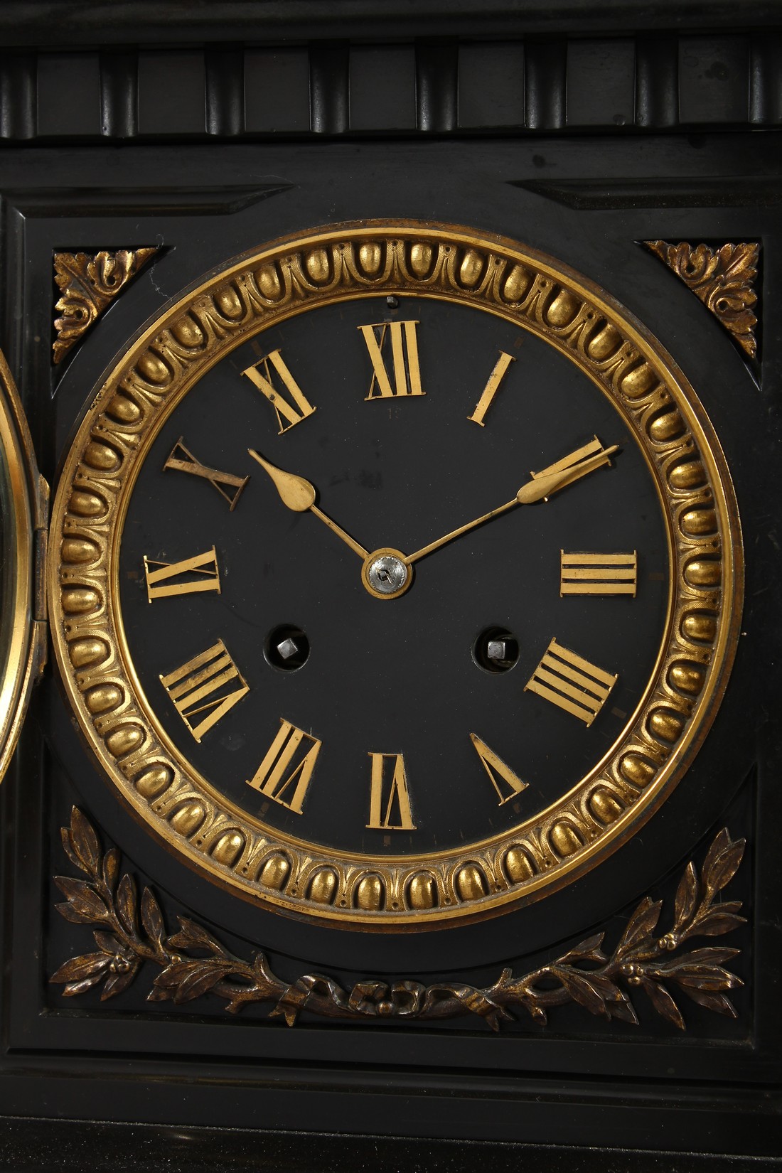 A LARGE AND IMPRESSIVE VICTORIAN SLATE MANTLE CLOCK of architectural form, the eight day movement - Image 3 of 11