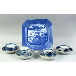 A MIXED LOT OF CHINESE BLUE AND WHITE PORCELAIN, comprising two tea bowls, two tea cups, four saucer